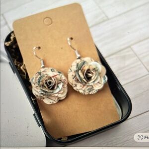 Vintage  1920s Map Earrings
NIB